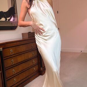 SOLD - Meshki Cream Evening Gown